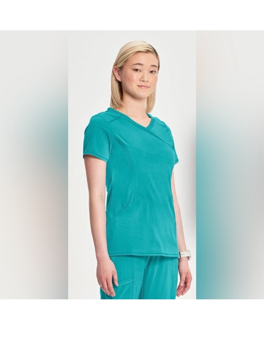 NFINITY Women's Teal V-Neck Scrub Top